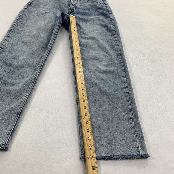 Old Navy Extra High Rise Sky-Hi Straight Leg Jeans 10 Womens Light Blue Denim L - Picture 8 of 8
